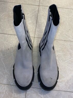 Free People Gray and Black Chelsea Boots